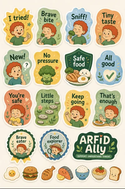 Reward stickers sheet from the Fridge Kit